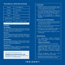 Waldent TurboXtreme Premium Air Compressor 1.1HP