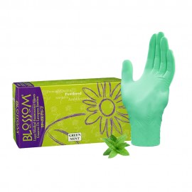Blossom Powdered Latex Exam Gloves With Green Mint
